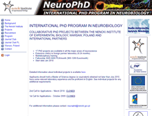 Tablet Screenshot of neurophd.nencki.gov.pl